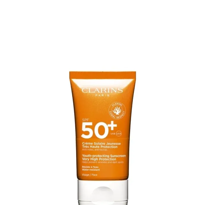 CLARINSCrème Solaire Jeunesse Très Haute Protection Visage SPF50+ Anti-Rides, Anti-Tâches