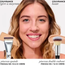 It Cosmetics Pinceau Heavenly Luxe n°10                Pinceau Spatule Lissant Teint Parfait