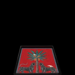 Ortigia SiciliaOrtigia                Plateau Carré Rouge en Laque