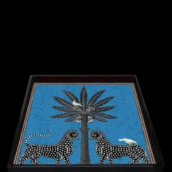 Ortigia SiciliaOrtigia                Plateau Carré Bleu en Laque