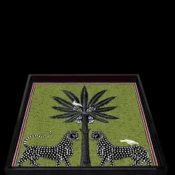 Ortigia SiciliaOrtigia                Plateau Carré Vert en Laque