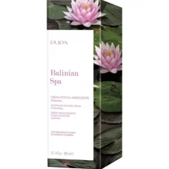 PupaBalinian Spa                Crème Adoucissante Pour la Douche à Base de Sel Blanc de Bali et d’Extrait de Nymphéa.