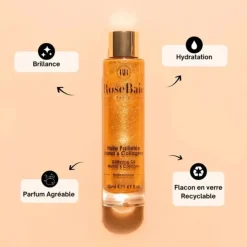 RoseBaie ParisMonoï x Collagène                Huile Pailletée Corps et Cheveux