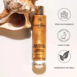 RoseBaie ParisMonoï x Collagène                Huile Pailletée Corps et Cheveux