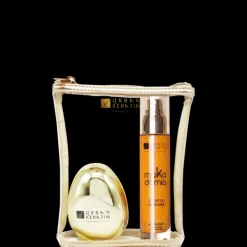 Urban KeratinMakadamia                Pochette Huile Pailletée et Brosse Dorée